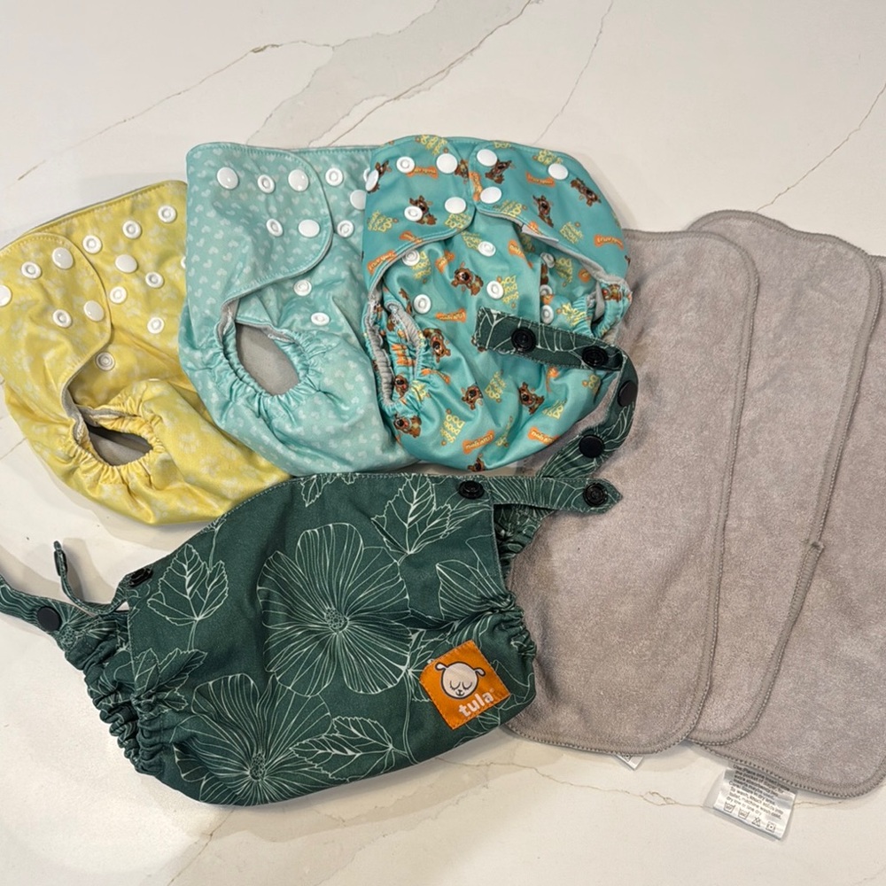Tula and Simple Beings Reusable Diapers / Covers - Yellow, Teal, Green